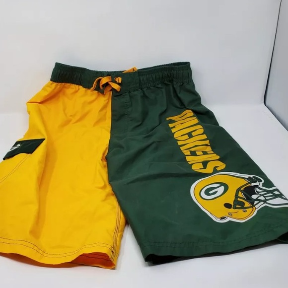 Green Bay Packers Boys Swim Shorts Size 14/16 - Picture 2 of 5